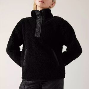 Athleta Cozy Sherpa Snap Sweatshirt